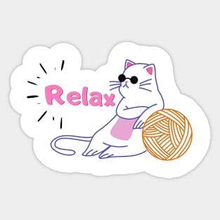 cool relax cat Sticker